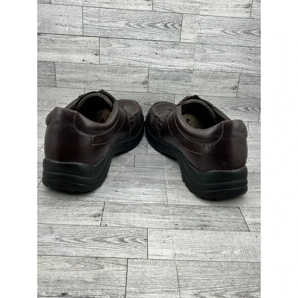 Dansko Men Brown Leather Moc Toe Lace Up Slip Resistant Oxford Shoes EU 47 US 14